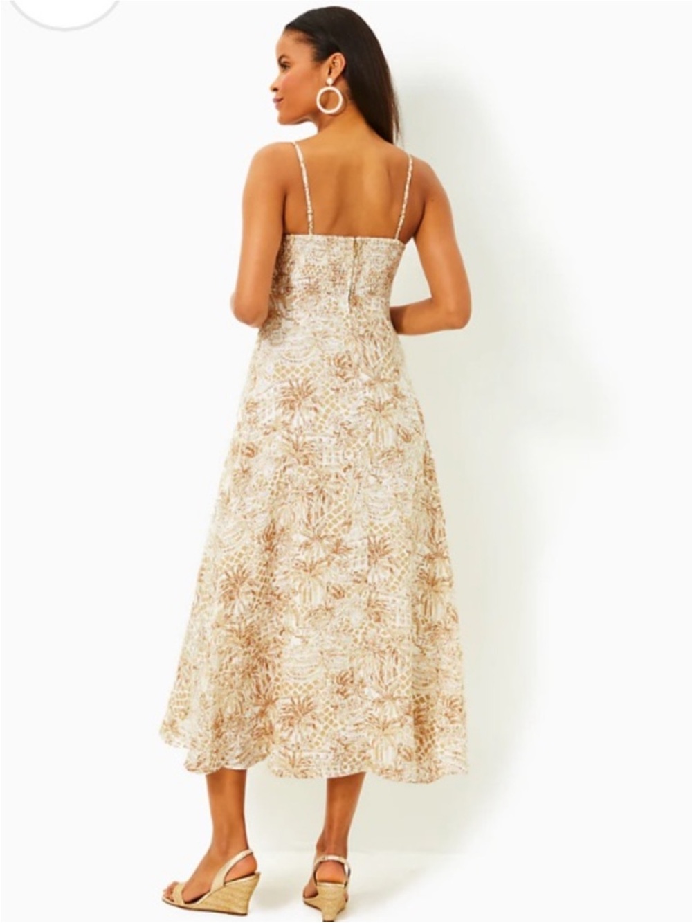 NWT Lilly Pulitzer
JORGIAN LINEN MIDI DRESS, SAND BAR PALM BEACH PARADISE - Picture 2 of 5